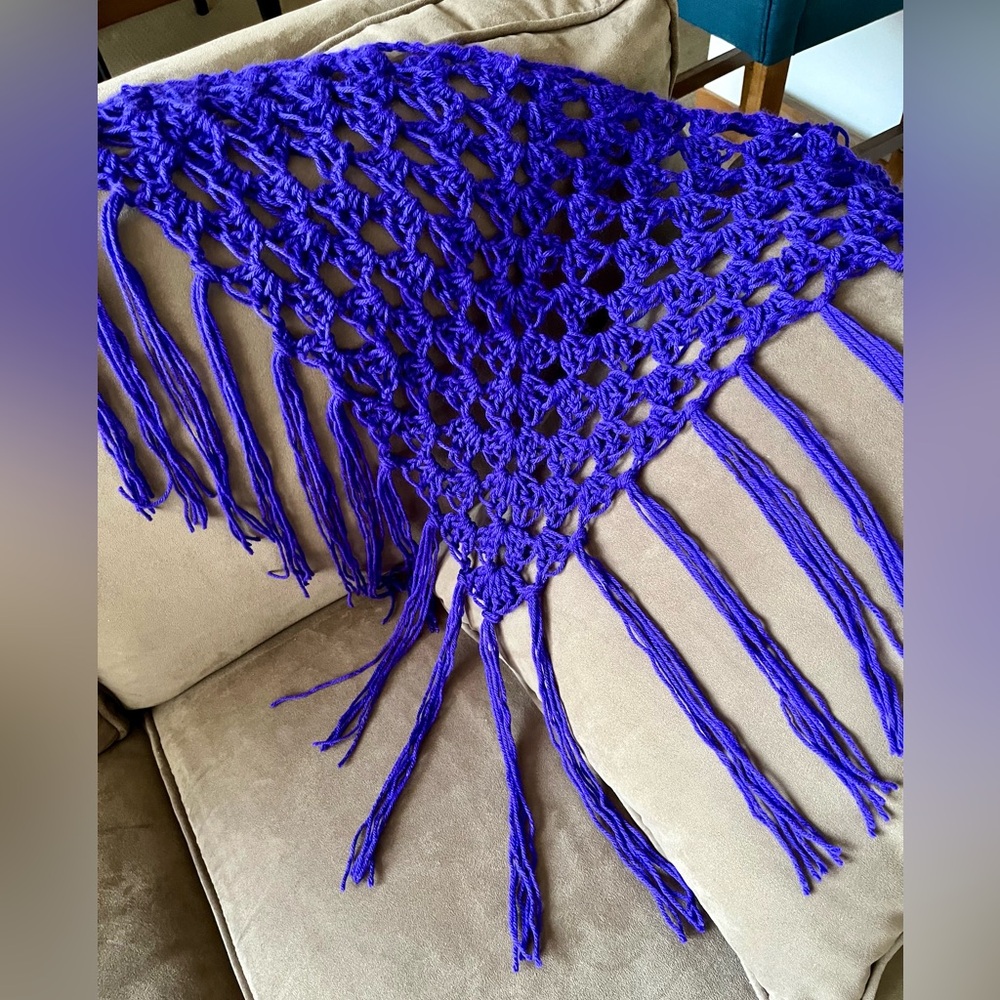 Beautiful handmade Boho mini shawl.